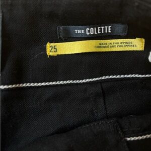 Anthropologie Colette cropped wide leg pants in linen - black size 25